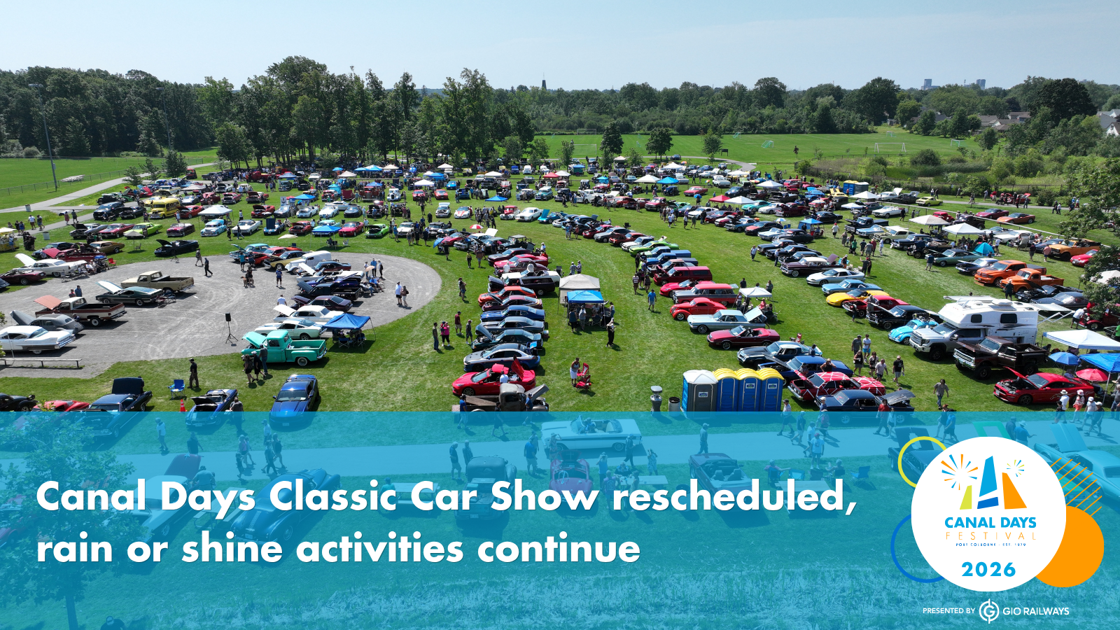 Canal Days Classic Car Show rescheduled, rain or shine activities continue.png